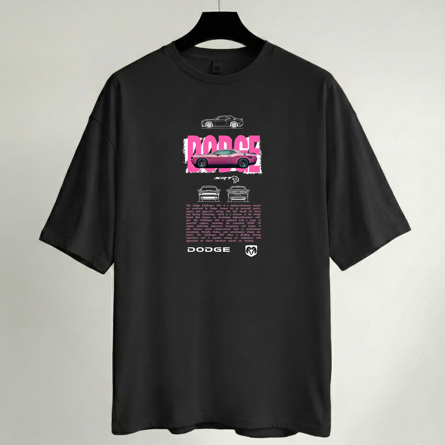 Camiseta Oversize Negra - Colección Motor: Leyendas del Asfalto Coches