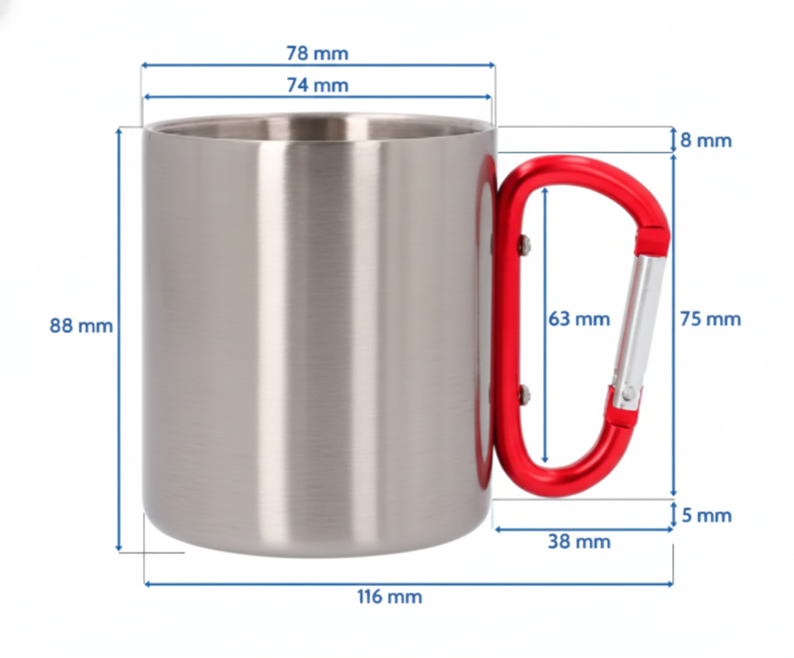 Taza de Acero Inoxidable Mosquetón - Estilo Camping Aventura