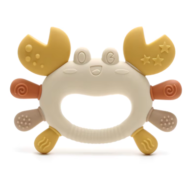 Mordedor de Silicona para Bebé - Diseño Cangrejo Sensorial