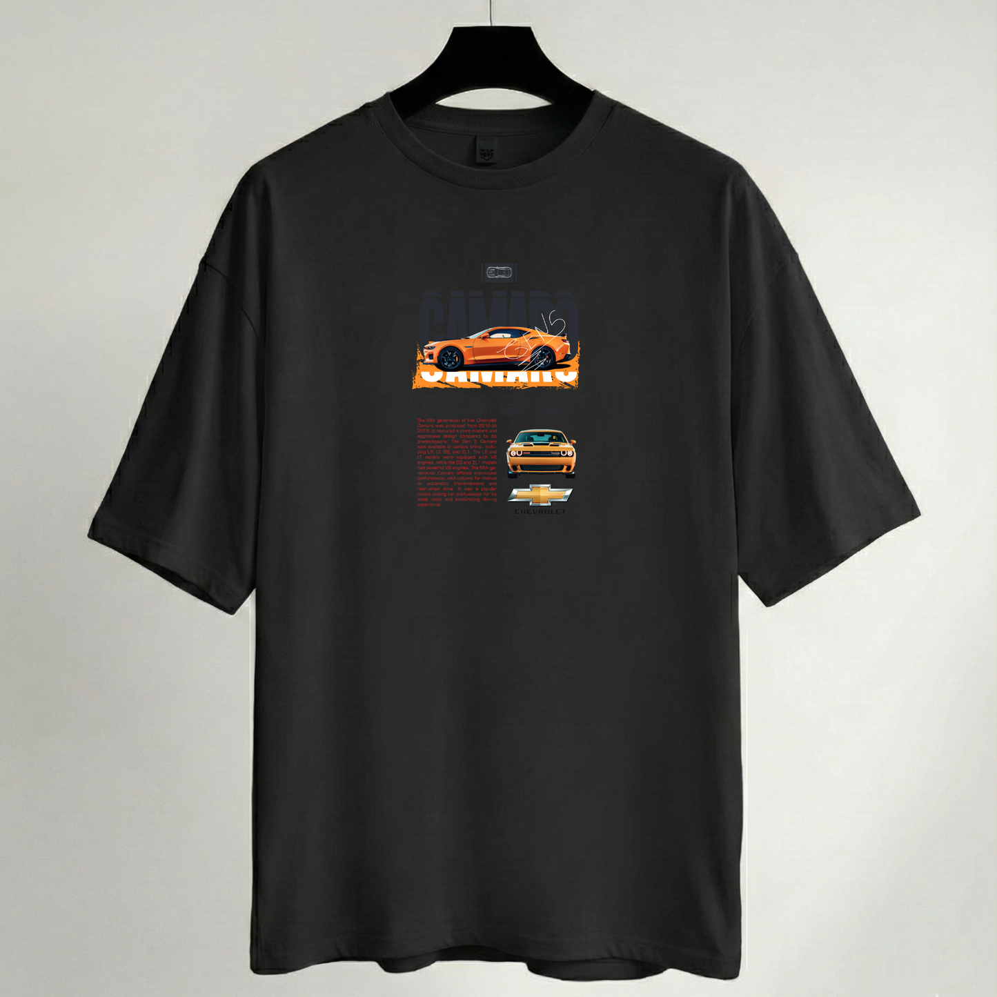 Camiseta Oversize Negra - Colección Motor: Leyendas del Asfalto Coches