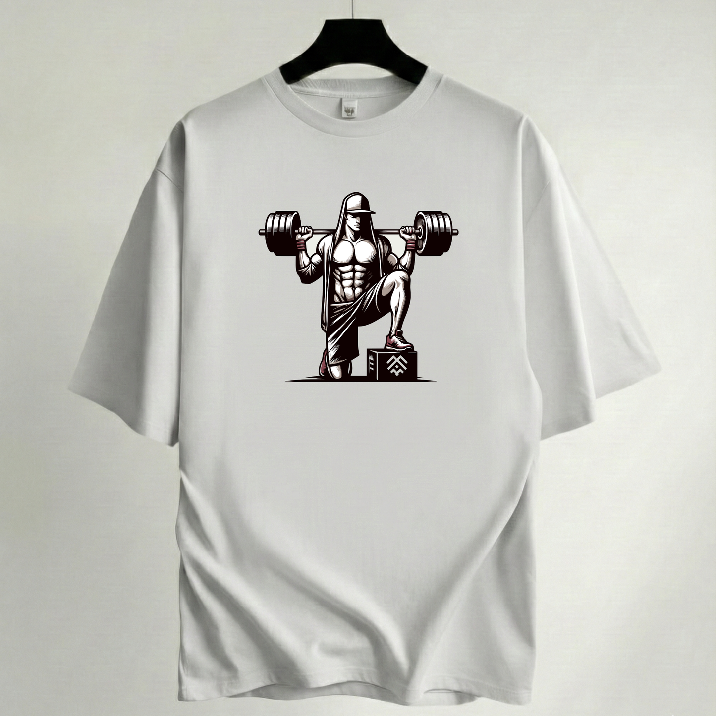 Camiseta Oversize Premium Blanca - Colección Gym & CrossFit