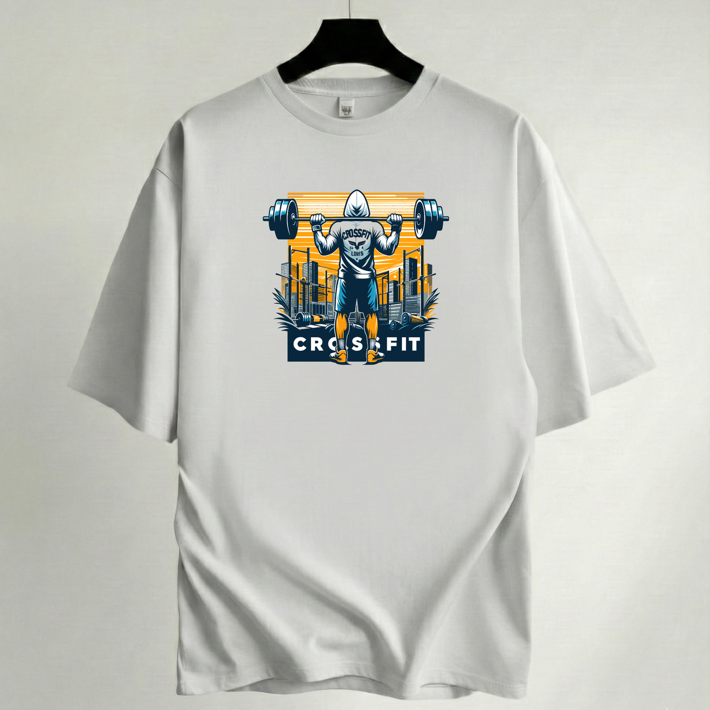 Camiseta Oversize Premium Blanca - Colección Gym & CrossFit