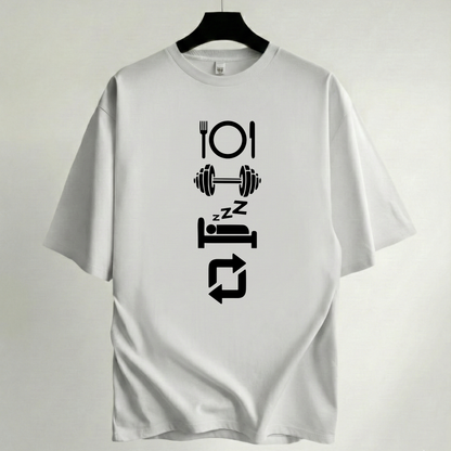 Camiseta Oversize Premium Blanca - Colección Gym & CrossFit