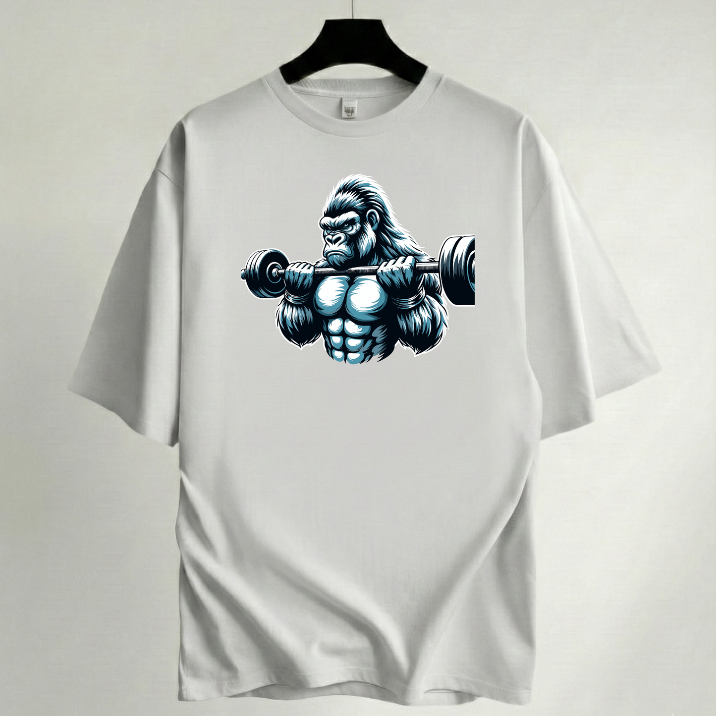 Camiseta Oversize Premium Blanca - Colección Gym & CrossFit