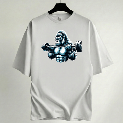 Camiseta Oversize Premium Blanca - Colección Gym & CrossFit