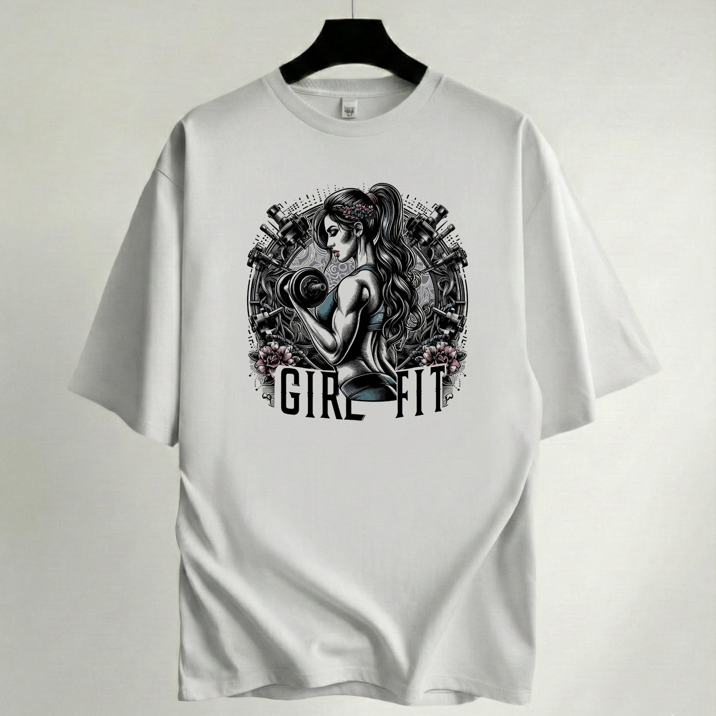 Camiseta Oversize Premium Blanca - Colección Gym & CrossFit