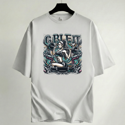 Camiseta Oversize Premium Blanca - Colección Gym & CrossFit