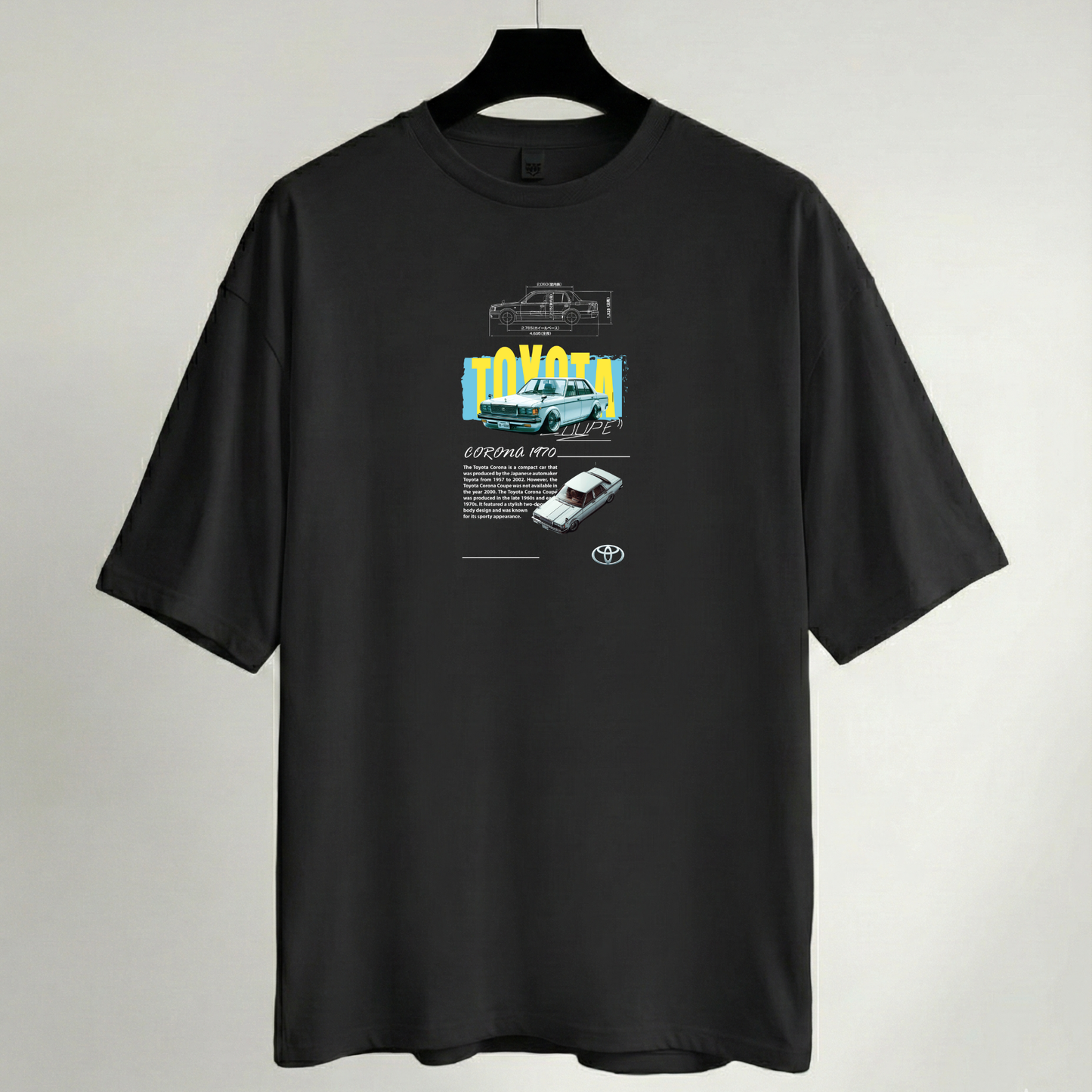 Camiseta Oversize Negra - Colección Motor: Leyendas del Asfalto Coches