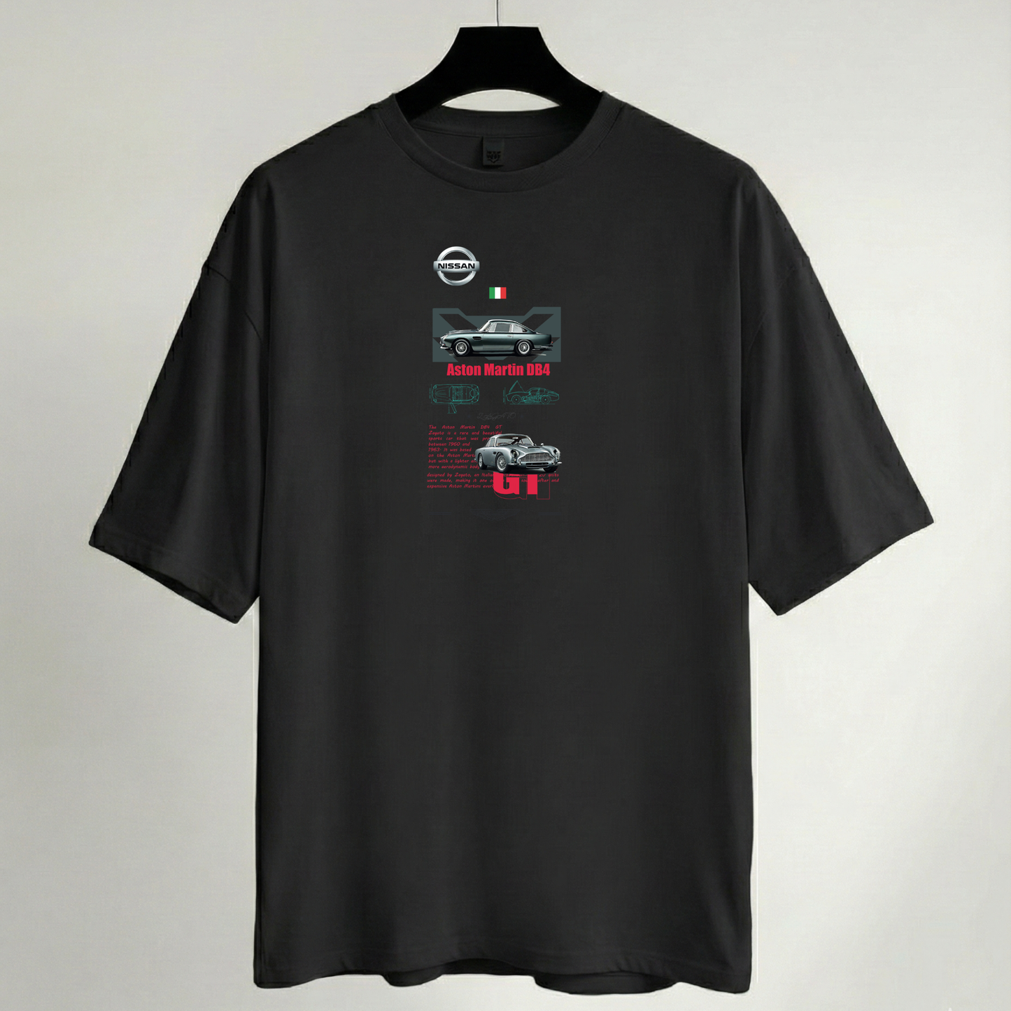 Camiseta Oversize Negra - Colección Motor: Leyendas del Asfalto Coches