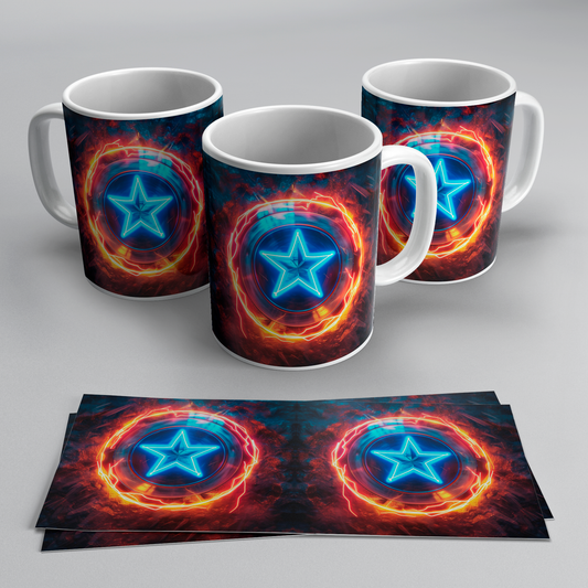 Tazas Capitán América Neón