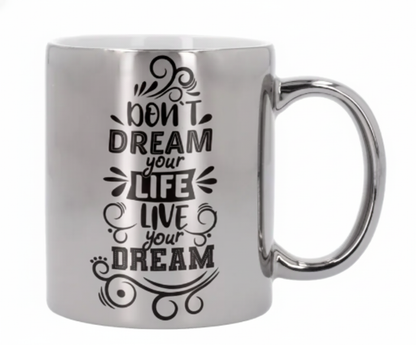 Taza de Cerámica Metalizada - Estilo Sofisticado y Minimalista