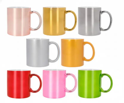 Taza de Cerámica Metalizada - Estilo Sofisticado y Minimalista