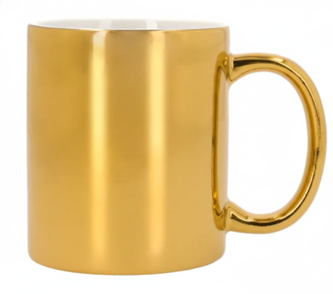 Taza de Cerámica Metalizada - Estilo Sofisticado y Minimalista