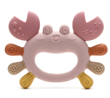 Mordedor de Silicona para Bebé - Diseño Cangrejo Sensorial