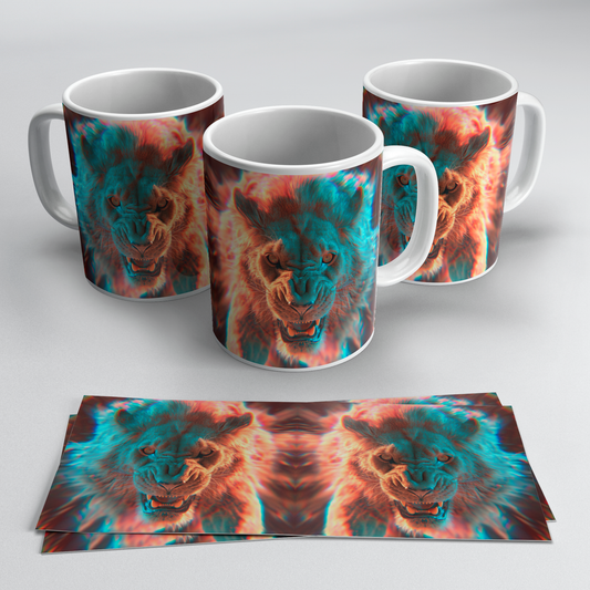 Tazas de Animales Holográficos – Leon